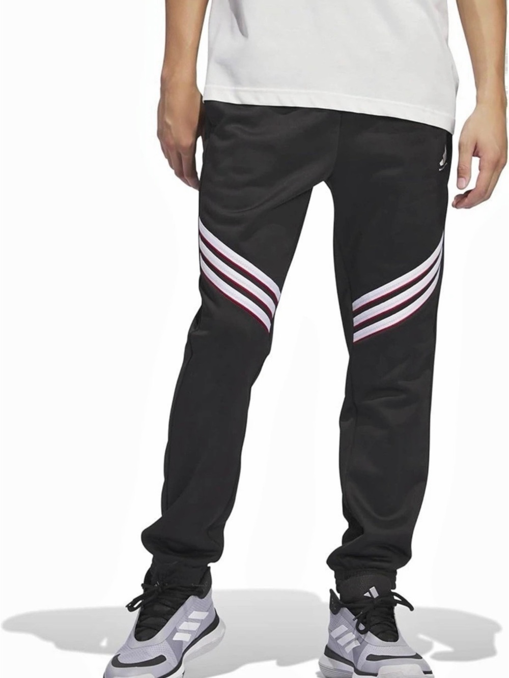 NWT 2XL adidas Basketball Crazy Warm Fleece Pants Black White